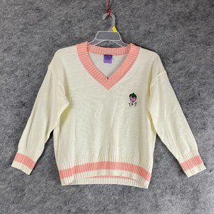 Honey Bomber Sweater Medium Women's Pullover White V-Neck Adults M